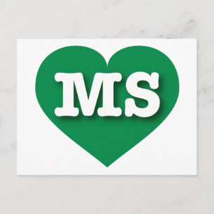 Mississippi Green Heart - I love MS Postcard