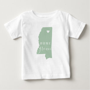 Mississippi Home Grown Editable Colours State Ma Baby T-Shirt