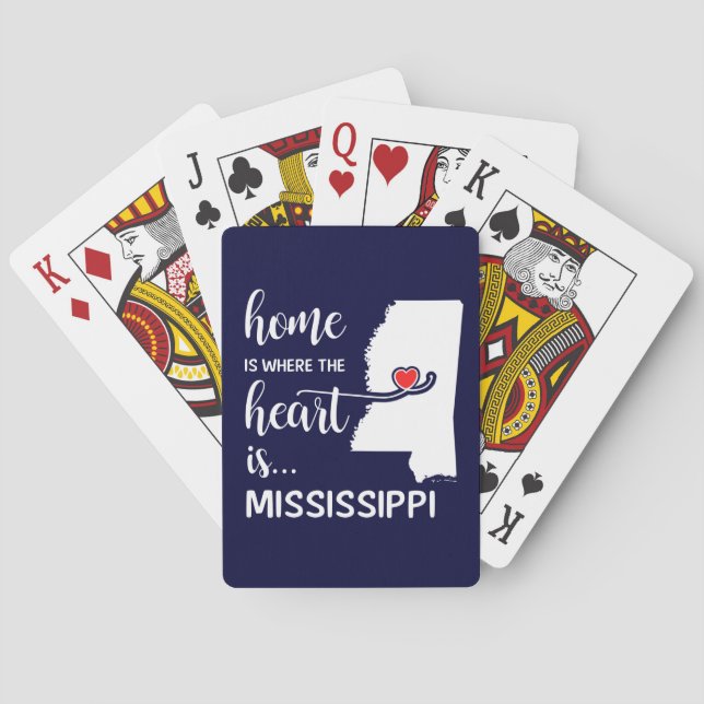 Mississippi home is where the heart is playing cards (Back)