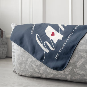 Mississippi Home State Personalised Sherpa Blanket