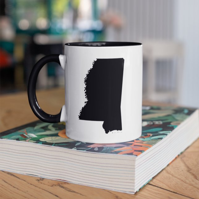 Mississippi in Black and White Mug (Add text to create your own souvenir coffee cup.)