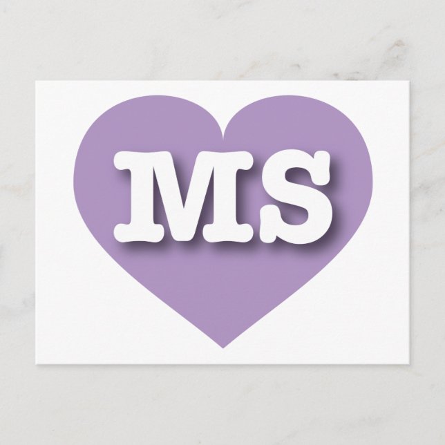 Mississippi Lavender Heart - I love MS Postcard (Front)