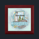 Mississippi Lighthouse  Gift Box<br><div class="desc">Mississippi Lighthouse gift box by ArtMuvz Illustration. Matching watercolor lighthouse t shirt, apparel, nautical clothing, lighthouse collector apparel. Lighthouse gifts are a great way to show someone you care, especially if they love the ocean, the coast, or lighthouses themselves. Lighthouses are iconic symbols of hope, guidance, and safety, and they...</div>