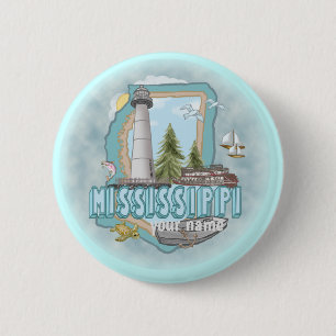 Mississippi Lighthouse pin button