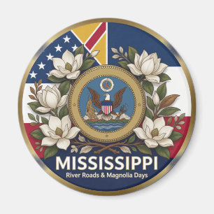 Mississippi Magnolia State Heritage 🌸 Magnet