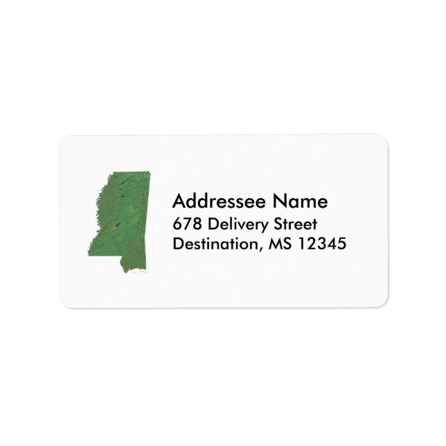 Mississippi Map Address Label (Front)