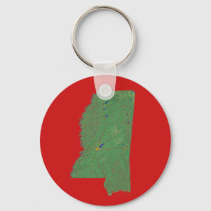 Mississippi Map Keychain