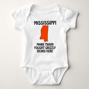Mississippi - Mark Twain Fought Grizzly Bears Here Baby Bodysuit