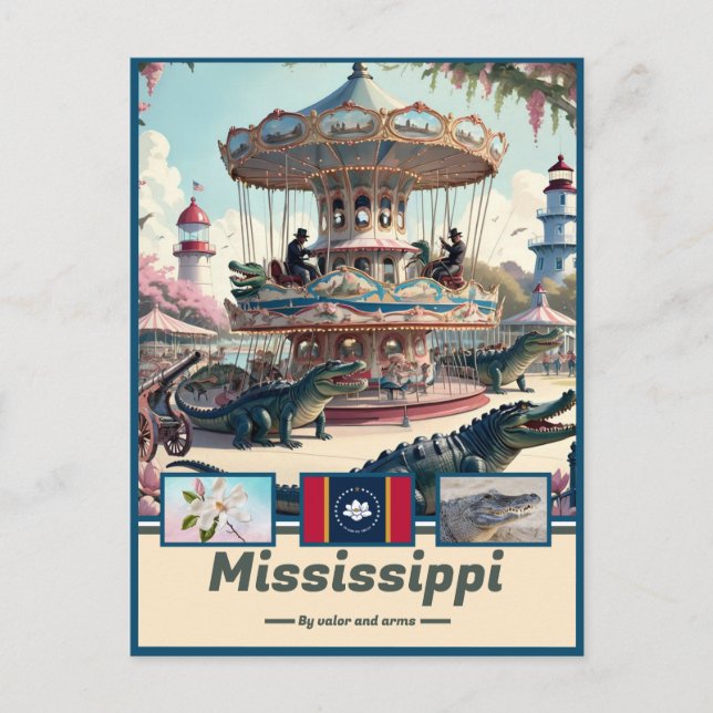 Mississippi Marvels & Motto Postcard (Front)