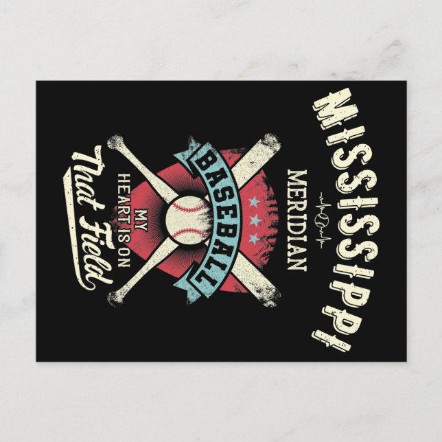 Mississippi Meridian Baseball Postcard (Front)