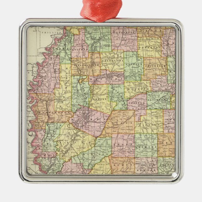 Mississippi Metal Tree Decoration (Front)