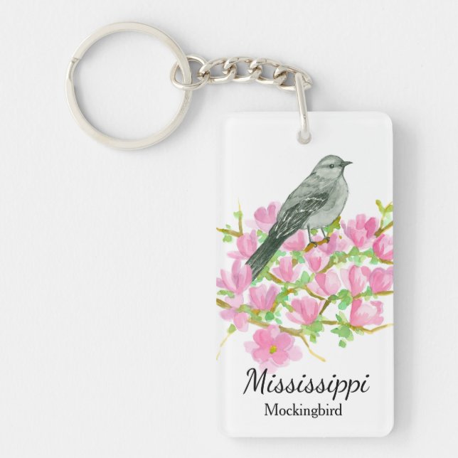 Mississippi Mockingbird State Bird Key Ring (Front)