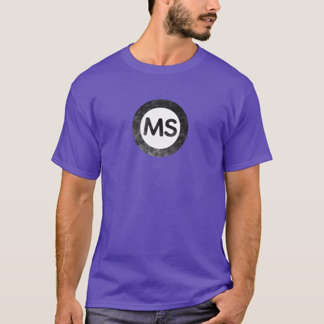Mississippi MS distressed black and white circle O T-Shirt (Front)