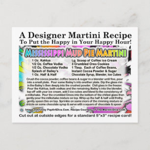 Mississippi Mud Pie Ice Cream Martini Recipe Card 