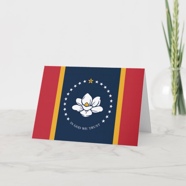 mississippi new flag uses united states america ma card (Front)