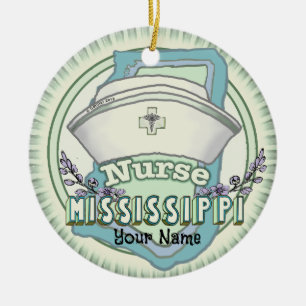 Mississippi Nurse Ceramic Tree Decoration