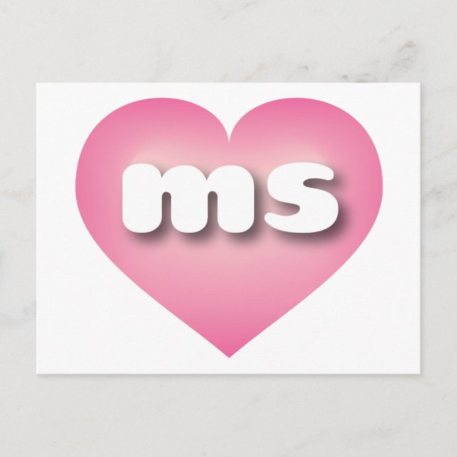 Mississippi pink fade heart - I love ms Postcard (Front)