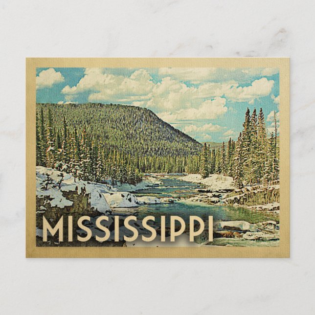 Mississippi Postcard Vintage Snowy Winter Nature (Front)