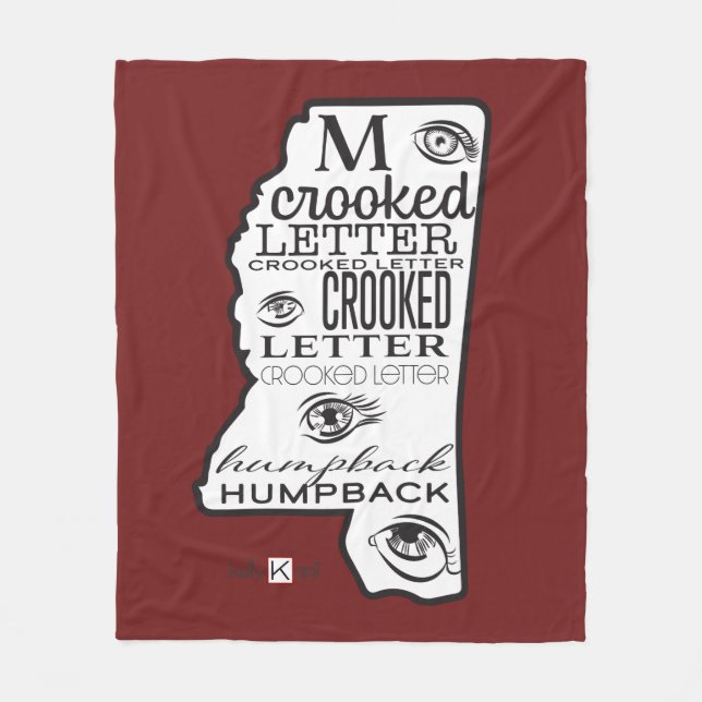 Mississippi Red Fleece Blanket (Front)