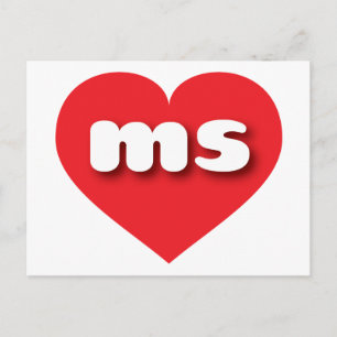 Mississippi red heart - I love ms Postcard