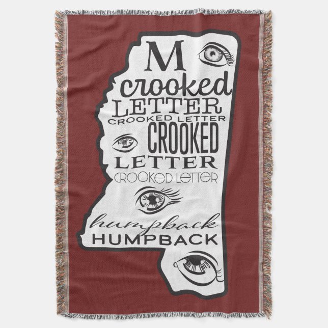 Mississippi Red Throw Blanket (Front Vertical)