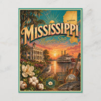 Mississippi Retro Travel Souvenir Postcard