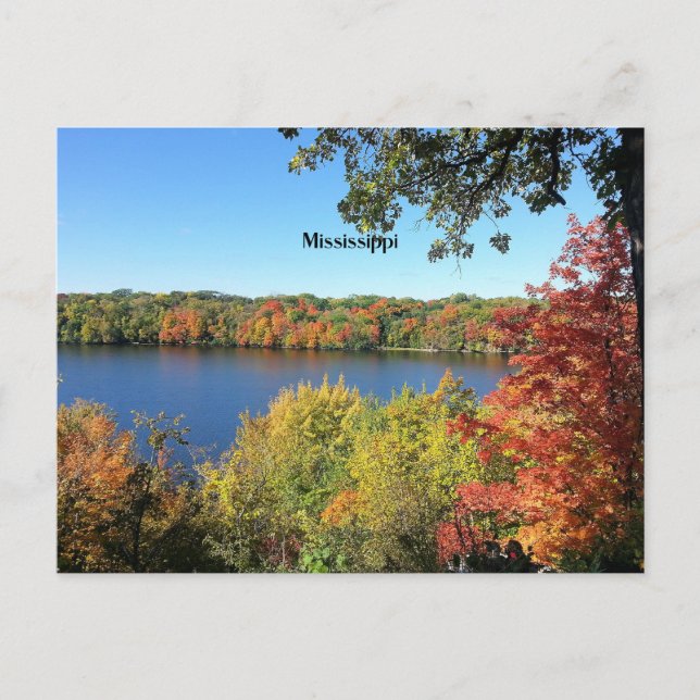 Mississippi River, Autumn, Postcard (Front)