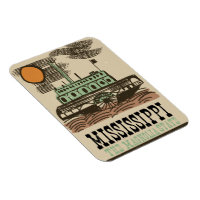 Mississippi river boat vintage travel poster