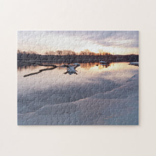 Mississippi River Daybreak in South St Paul Jigsaw Puzzle