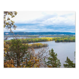 Mississippi River Horizon at Iowa Border Photo Print