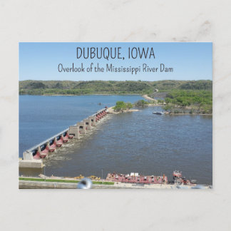 Mississippi River in Dubuque Iowa Postcard