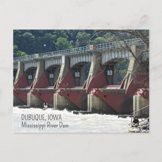 Mississippi River in Dubuque Iowa Postcard (Front)