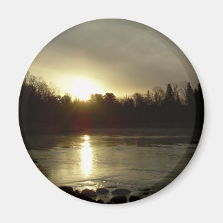 Mississippi river Sunrise reflection Magnet