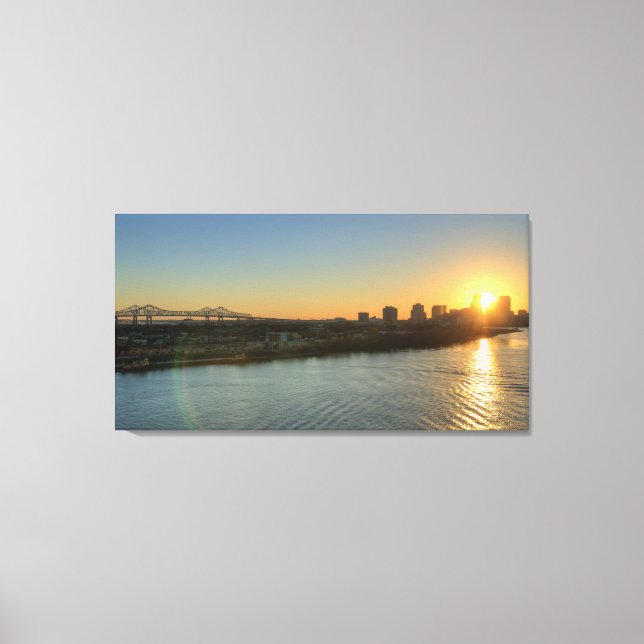 Mississippi River Sunset Canvas (Front)