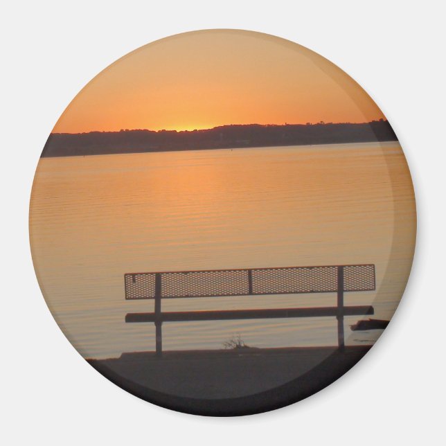 Mississippi River Sunset Photo Magnet (Front)
