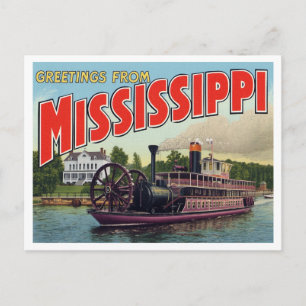 Mississippi Riverboat Greetings Postcard