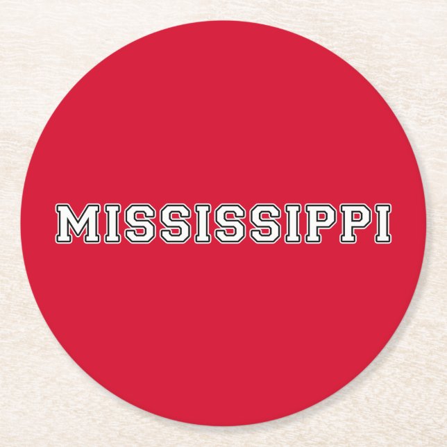 Mississippi Round Paper Coaster (Front)