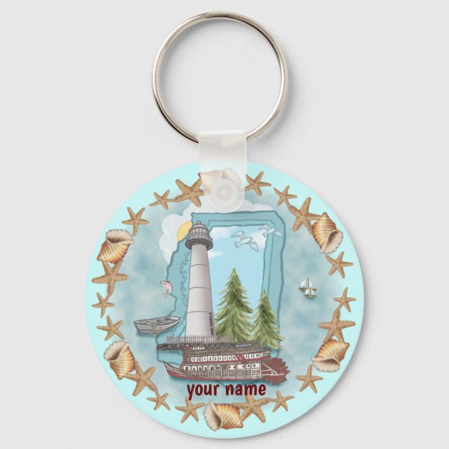 Mississippi Shells Lighthouse keychain (Front)