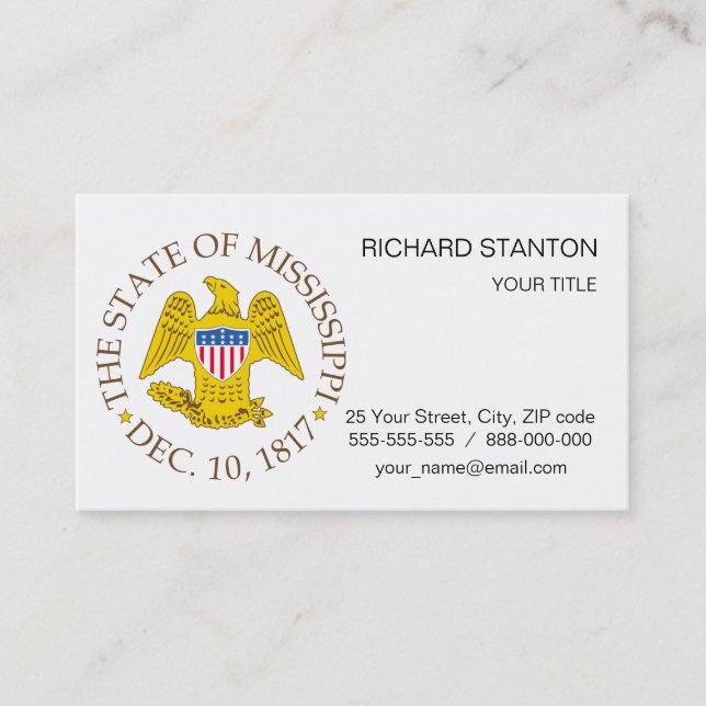 Mississippi sign business card (Front)