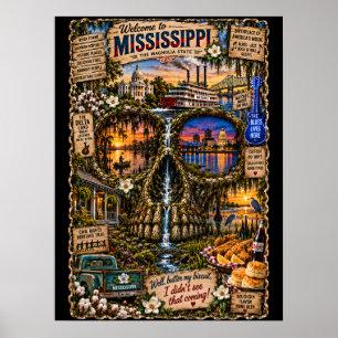 Mississippi Skull Art Print State of Mind