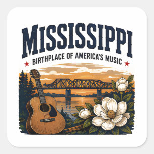 Mississippi Southern Music Journey Square Sticker