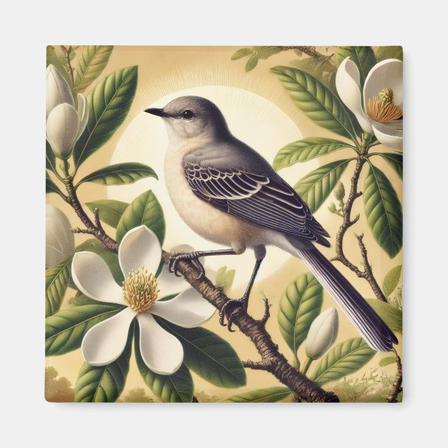 Mississippi State Bird Northern Mockingbird Magnet (Front)