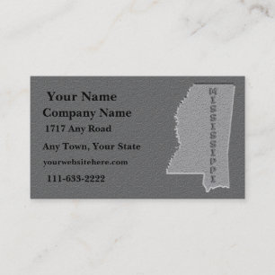 Mississippi State Business card carved stone look