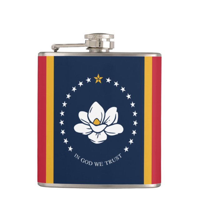 Mississippi State flag Hip Flask (Front)
