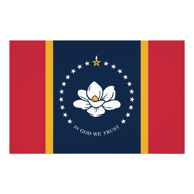Mississippi State Flag USA Photo Print (Front)