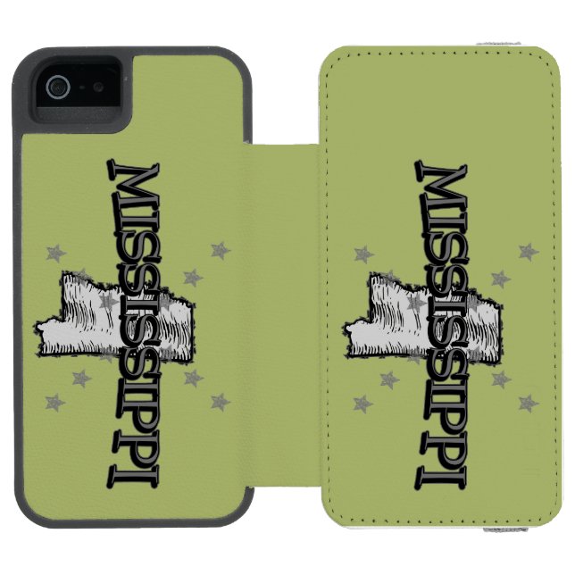 Mississippi State Map Incipio iPhone Wallet Case (Folio Open)