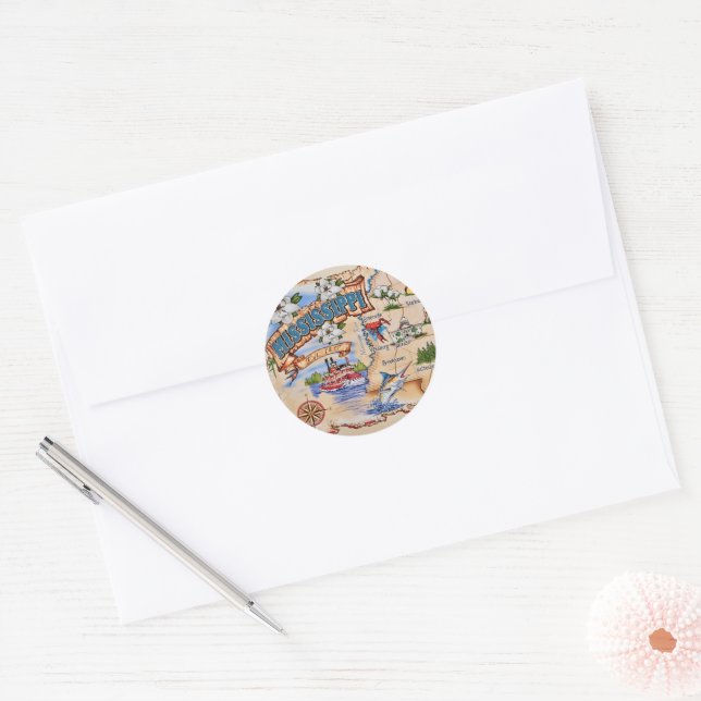 Mississippi State Party  Classic Round Sticker (Envelope)