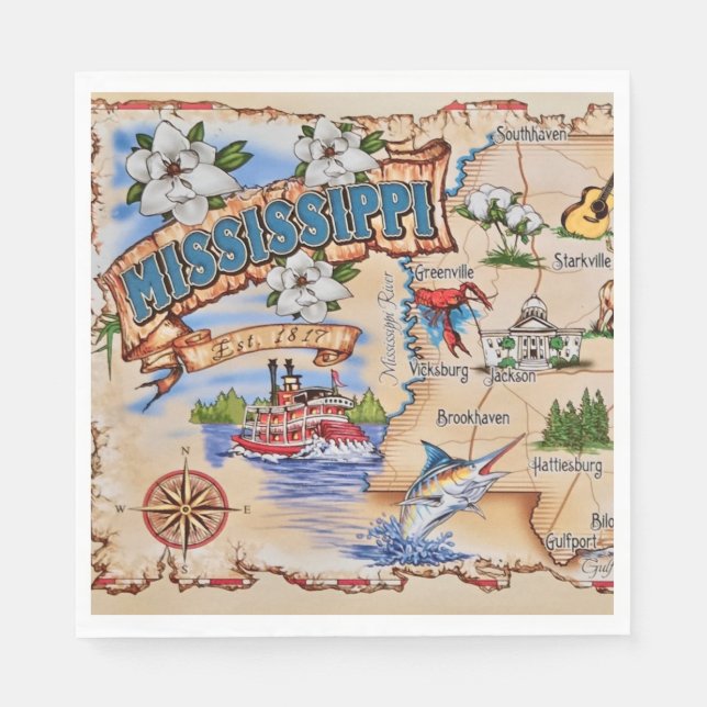Mississippi State Party  Napkin (Front)