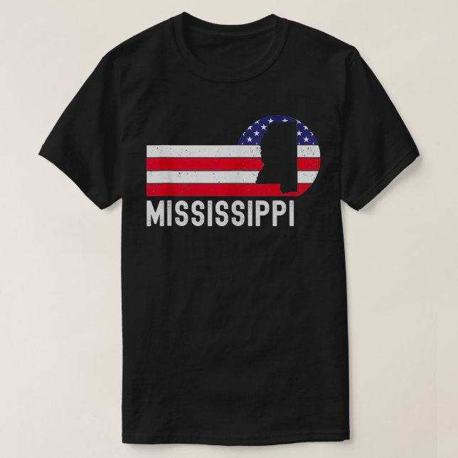 Mississippi state patriotic American  4th of July  T-Shirt (Design Front)