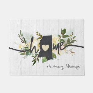 Mississippi State Personalised Home City Rustic Doormat